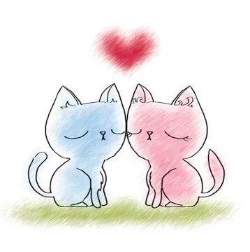 Cats in love Stock Illustration