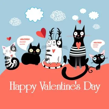Cats in love Stock Illustration
