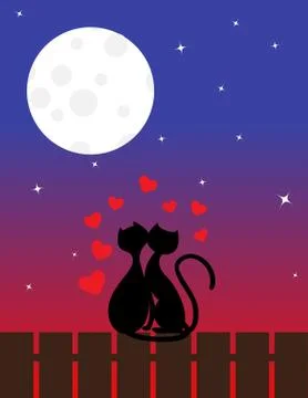 Cats in love Stock Illustration