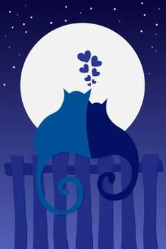 Cats in love Stock Illustration