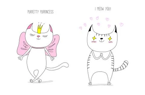 Cats in love Stock Illustration