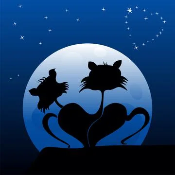 Cats in love Stock Illustration