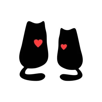 Cats in love Stock Illustration