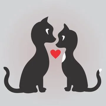 Cats in love Stock Illustration