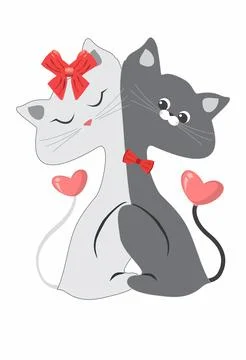 Cats in love Stock Illustration