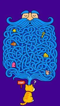 Cat's Maze Adventure Stock Illustration