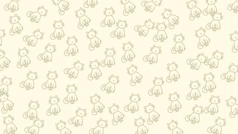 Cats pattern delicate soft beige tones Stock Footage 326837952