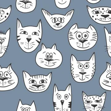 Cats pattern vector Stock Illustration