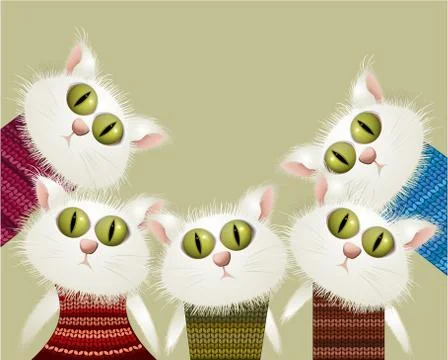 Cats in pullovers Stockillustratie