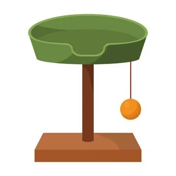 A cat's scratching post with a house. vector isolated illustration Stock Illustration