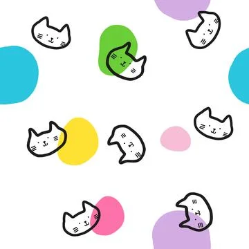 Cats - Seamless pattern, Cute background Stock Illustration
