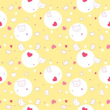 Cats, seamless pattern, cute texture Stock Illustration