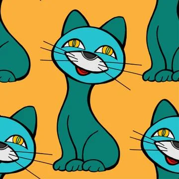 Cats seamless pattern Stockillustratie