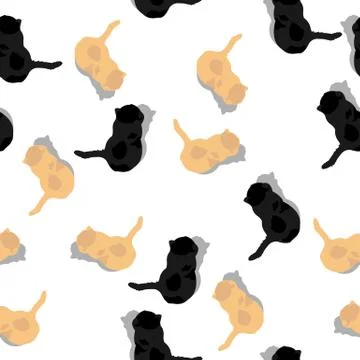 Cats seamless pattern Stock Illustration