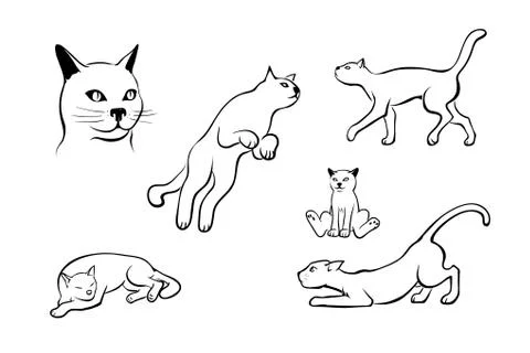 Cats set Stock Illustration