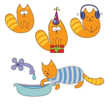 Cats set Ilustração Stock