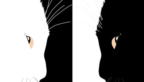 Cats silhouettes Stock Illustration