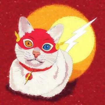 Cats superheroes. Flash Stock Illustration