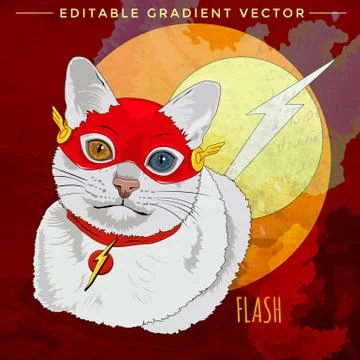 Cats superheroes. Flash Stock Illustration