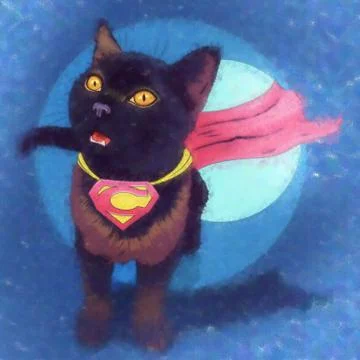 Cats superheroes. Superman Stock Illustration