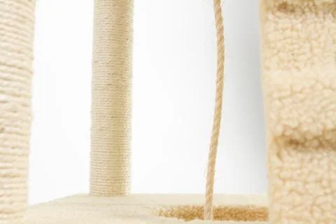 Cats' tree and home with linen rope Stock Photos