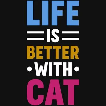 Cats typographic graphics tshirt design vector design Stock Illustration