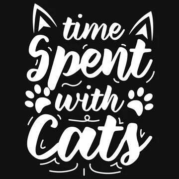 Cats typographic graphics tshirt design vector design Stock Illustration