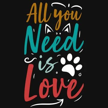 Cats typographic graphics tshirt design vector design Stock Illustration