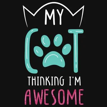 Cats typographic tshirt design vector design Stock Illustration