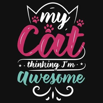Cats typographic tshirt design vector design Stock Illustration
