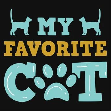 Cats typography tshirt design Stock Illustration