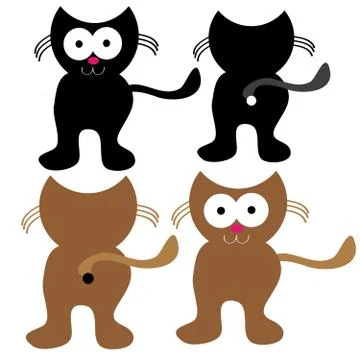 Cats on white background Illustrazione stock