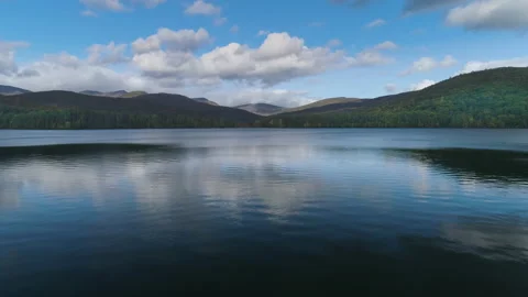 Catskill reservoir reflections and symmetry, clean drinking water supply Stock Footage