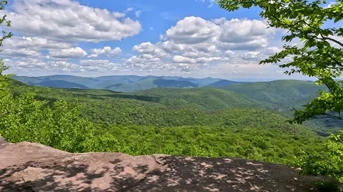 Catskills Mountain Ledge Reveal Walk 4K Stabilized POV Overlook Stock Footage 336812413