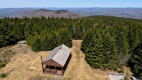 Catskills NY Fire Tower View: Hunter Mountain Spring Wilderness 4K Stock Footage 333475992