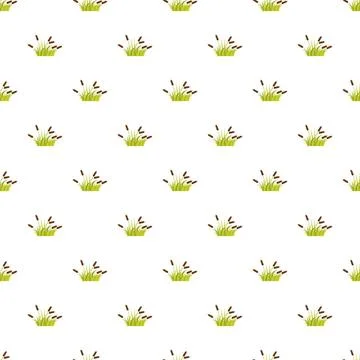 Cattail pattern creating seamless nature background wallpaper Stock Illustration