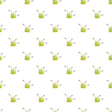 Cattail plants forming a seamless pattern background 스톡 일러스트
