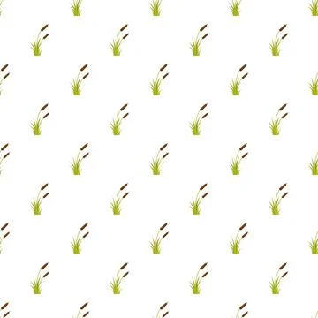 Cattail reed pattern creating natural swamp backdrop 库存插图