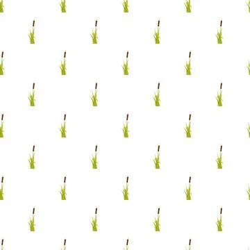 Cattail reed pattern seamless repeating design background 스톡 일러스트