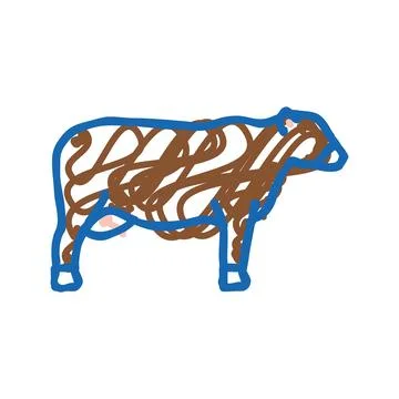 Cattle beef icon doodle illustration Stock Illustration