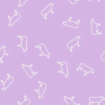 Cattle beef line seamless pattern Stock Illustration