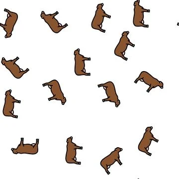 Cattle beef vector seamless pattern Stock Illustration
