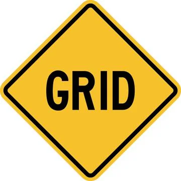 Cattle grid caution sign. Illustrazione stock