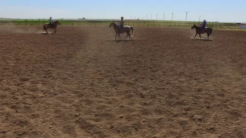 Cattle Ranch Cowboys Video stock 143594075