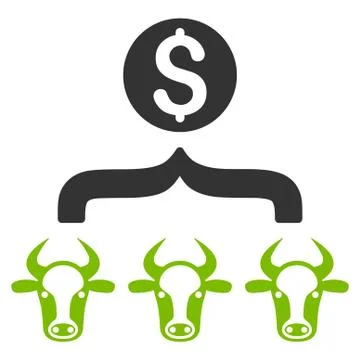 Cattle Result Money Flat Vector Icon Ilustración de archivo
