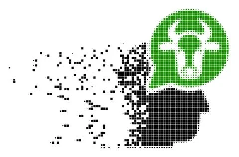 Cattle Thinking Person Dissolved Pixel Icon Illustrazione stock