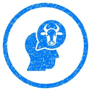 Cattle Thinking Person Rounded Grainy Icon Stockillustratie