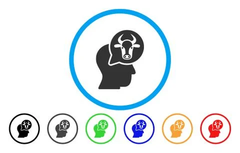 Cattle Thinking Person Rounded Icon Stockillustratie