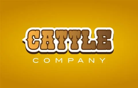 Cattle western style word text logo design icon company 스톡 일러스트