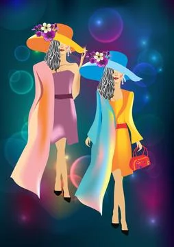 On the catwalk, Stock Illustration